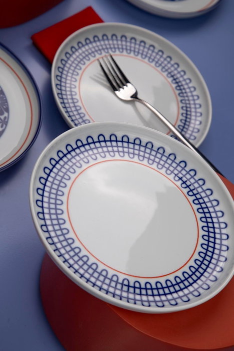 Hermia NNMOD19DUS6880709 Juego para servir tartas de 6 piezas en porcelana